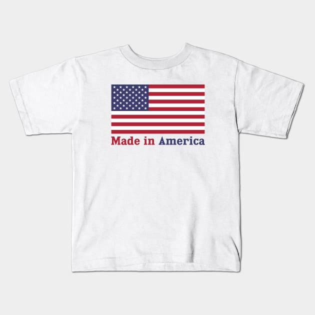 Patriotic Red White Blue Stars And Stripes Flag Kids T-Shirt by redhomestead